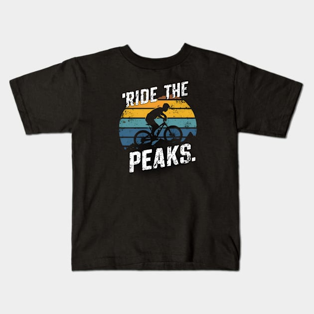 Ride the peaks Kids T-Shirt by LENTEE